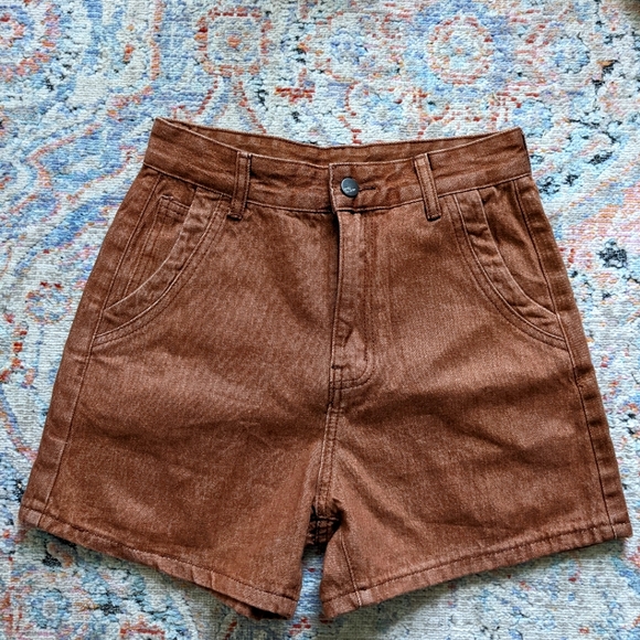 SHEIN Pants - SHEIN Brown Denim High Rise Shorts